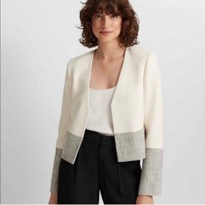 Club Monaco Cream & Grey Textured Cropped Blazer size 10